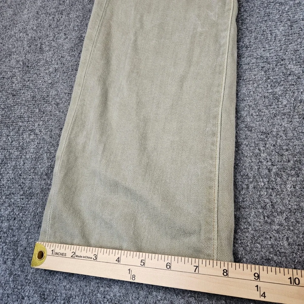 True Religion Bobby Straight Leg Jeans Mens 32 Green USA Made Button Fly Denim